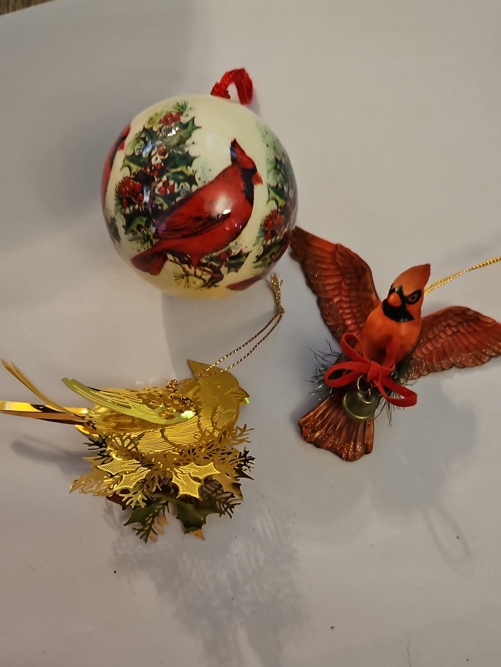 Lot Of 3 Cardinal Ornaments